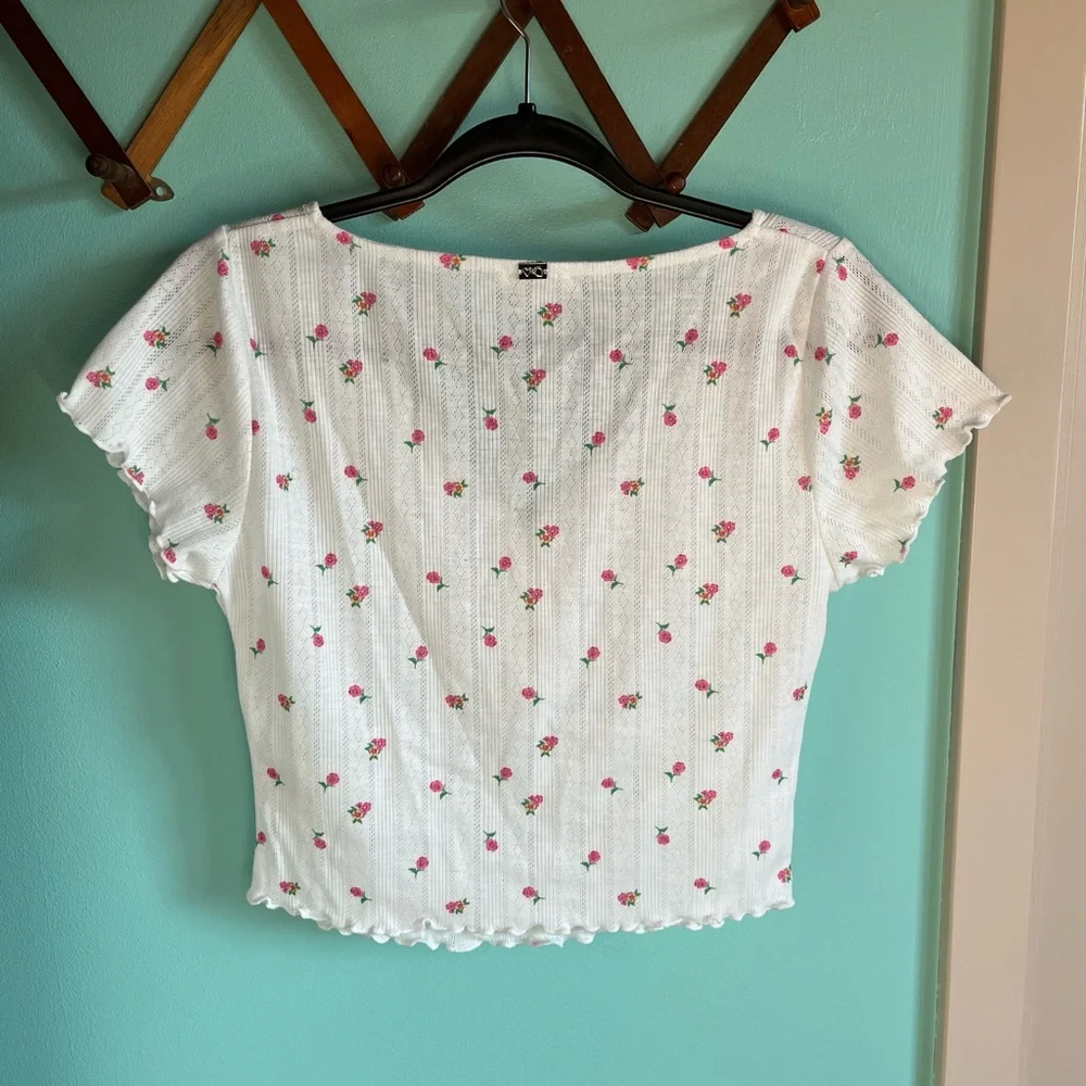 🆕 For Love & Lemons x Victoria’s Secret Blossom Pointelle Top - Picture 2 of 9